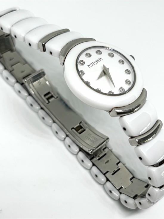 Wittnauer White Ceramic Diamond Luxury Watch Women’s Swiss Sapphire Crystal main image 9
